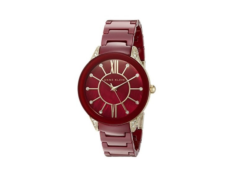 Đồng hồ mặt đỏ Anne Klein AK/1672BYGB