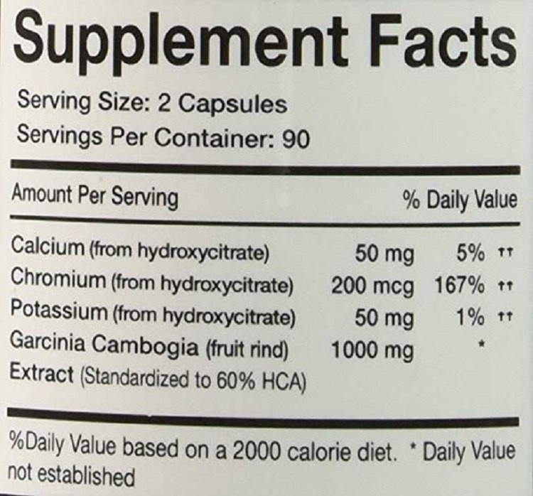 thành phần Garcinia Cambogia 60% HCA