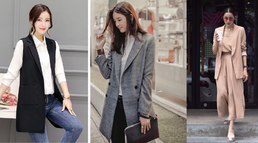 Áo hai dây, quần culottes và áo khoác ghi lê dài