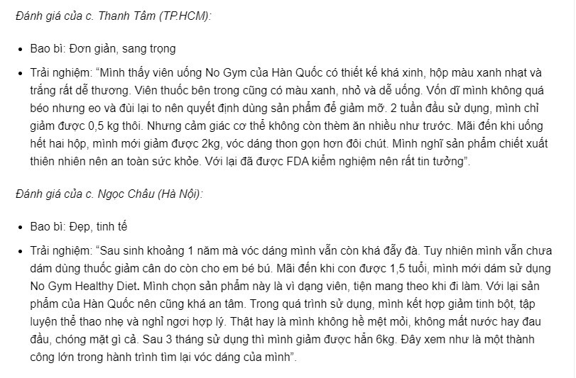 Review thuốc giảm cân Genie No Gym Healthy Diet Viên Uống Giảm Cân Genie No Gym Healthy Diet