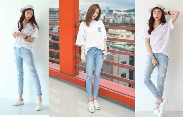 Cách phối đồ với áo phông trắng cách phối đồ với áo phông trắng, cách phối đồ với áo thun trắng, cách phối đồ với áo thun trắng nữ