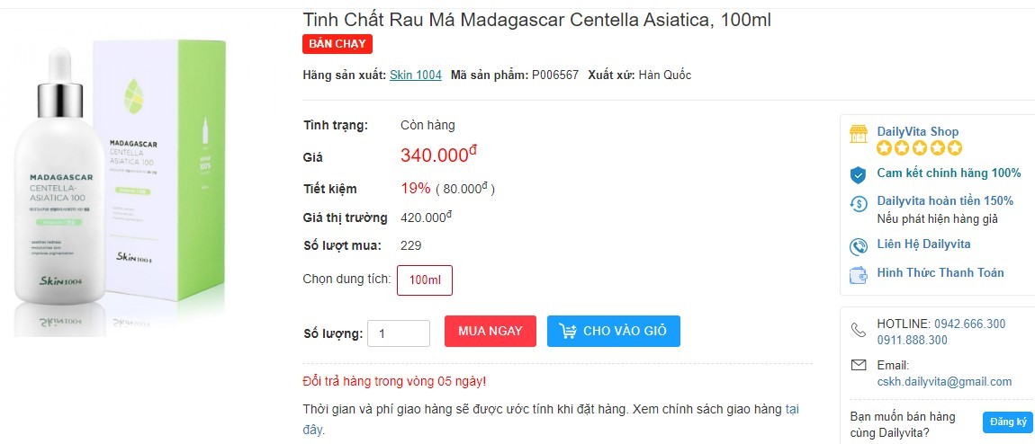 Review tinh chất rau má Madagascar Centella Asiatica Hàn Quốc Tinh chất rau má Madagascar Centella Asiatica Hàn Quốc, tinh chất rau mà, Madagascar Centella Asiatica
