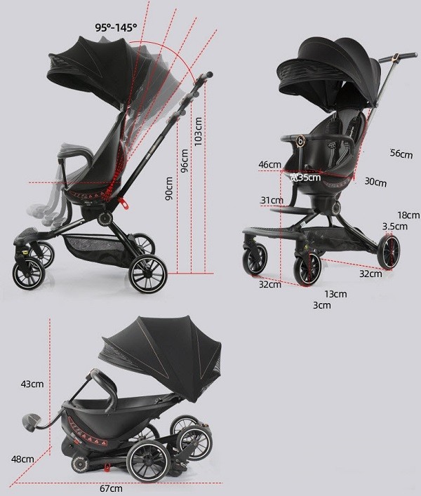 Xe đẩy Baobaohao V8 Pro, Xe đẩy Baobaohao V8, Xe đẩy V8 gấp gọn, Review xe đẩy Baobaohao V8