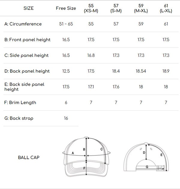 Bảng size mũ lưỡi trai MLB