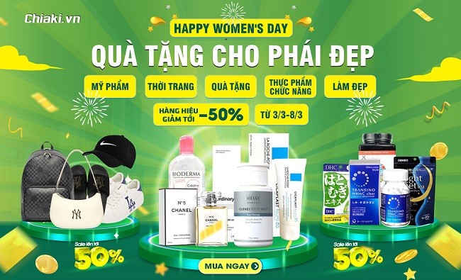 Khuyến mãi 8/3 tại Chiaki